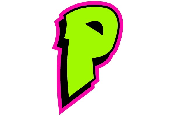 Bright Pink and Lime Green Letter P