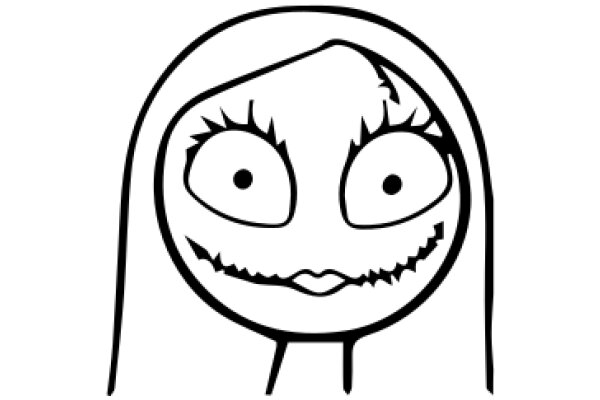 A Whimsical Character: A Cartoon with a Surprised Expression