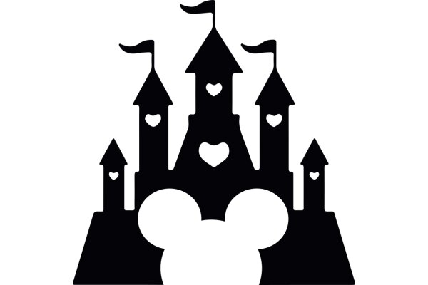 Silhouette of a Disney Castle and Mickey Mouse Ears