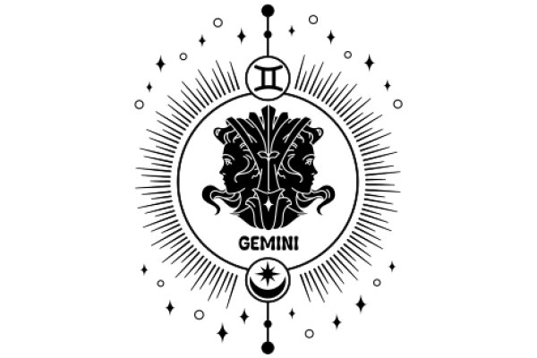 Zodiac Miniature: Gemini Sun and Moon with Starry Sky