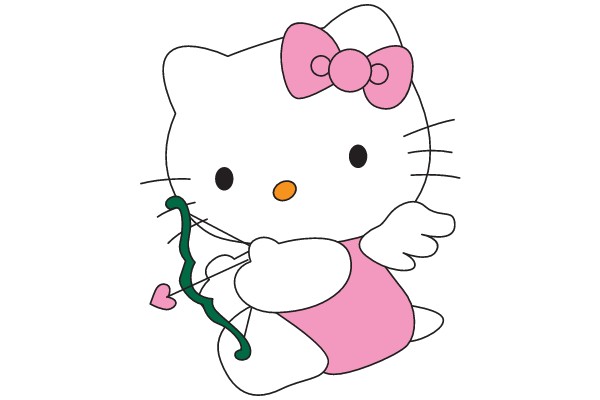 Hello Kitty as Cupid: A Whimsical Valentine's Illustration