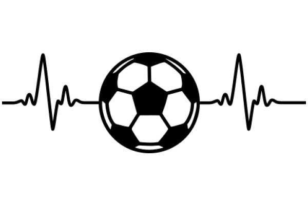 Soccer Ball with EKG Heartbeat Graphic