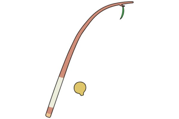A Whimsical Illustration of a Fishing Pole and Ball