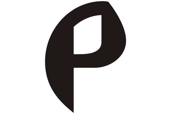 Black Letter P on White Background