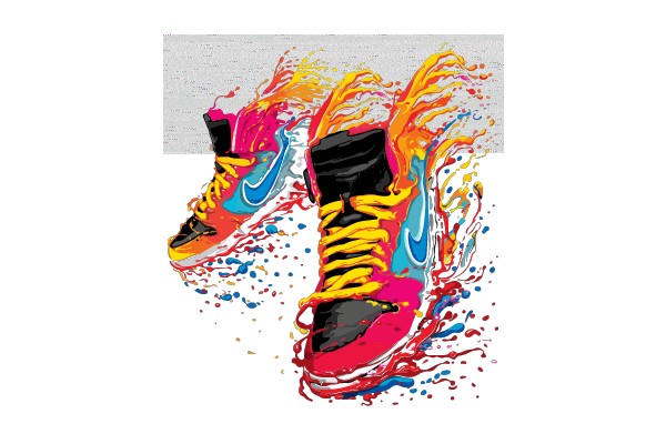 Vibrant Sneakers in Motion