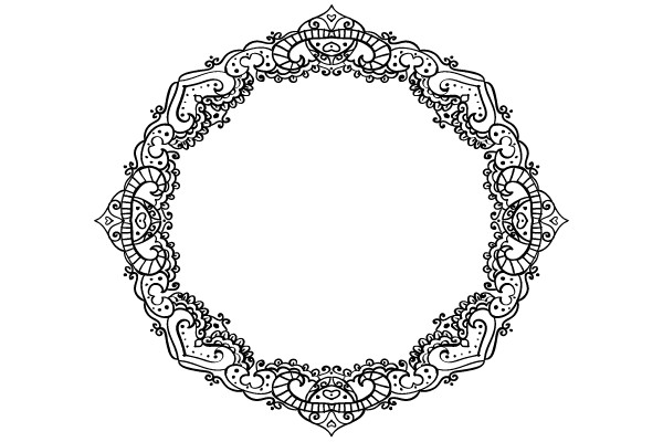 Vintage Ornamental Frame: A Symphony of Intricate Patterns