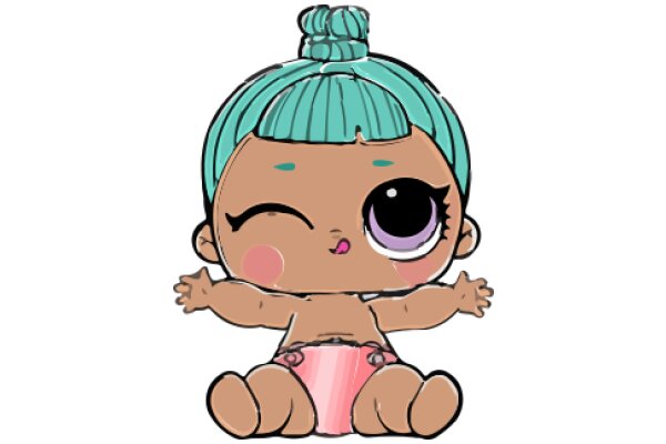 An Adorable Cartoon Character with a Unique Hairstyle