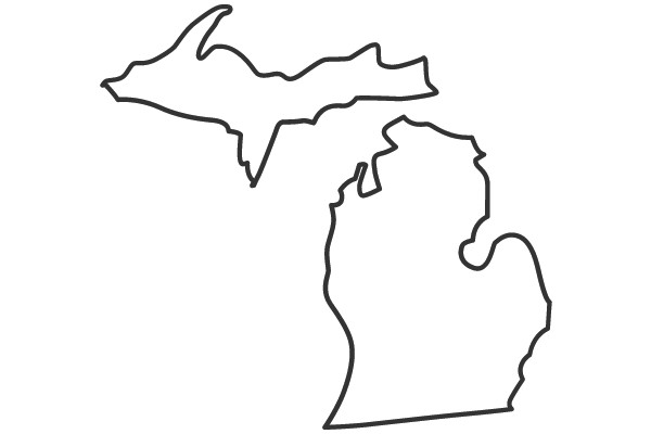 Outline Map of Michigan
