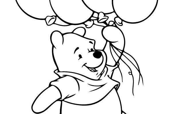 Winnie the Pooh with Balloons