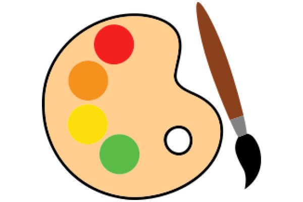 A Colorful Palette with a Brush, Ready for Art!