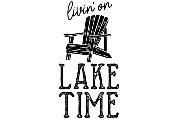 Lake Time: A Graphic Design of a Chair and the Phrase 'Live on Lake Time'