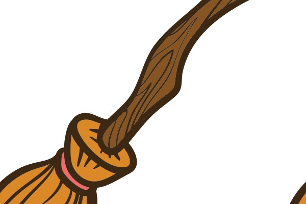 Whimsical Witch's Broomstick Illustration