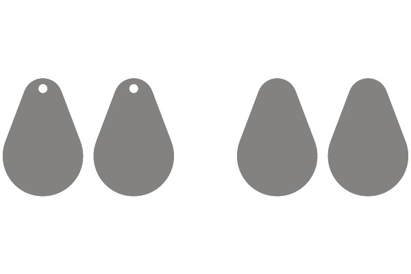 Four Grey Teardrop Shapes