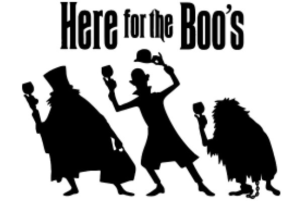 A Silhouette of Characters from the Musical 'Here for the Boo's' with the Title of the Musical