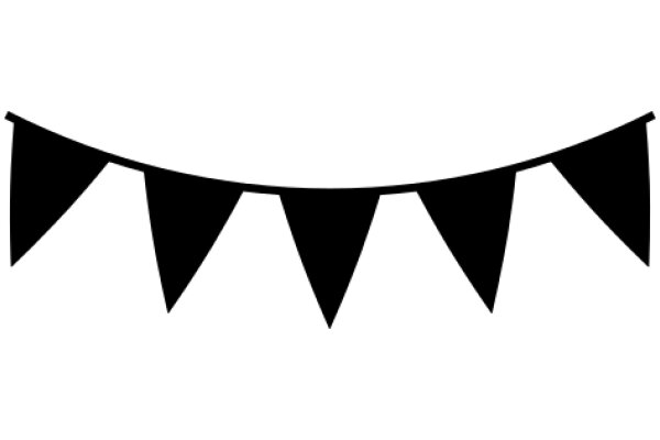 Stylized Banner with Triangular Flags