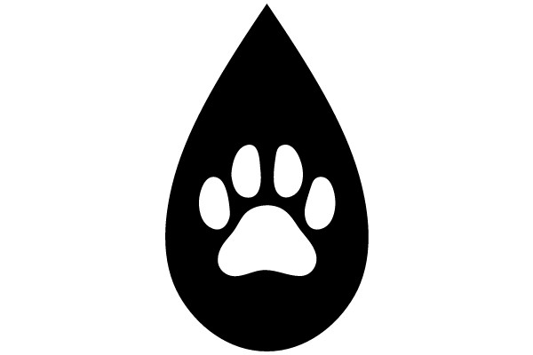 Pawprint Inside a Water Drop Shape.