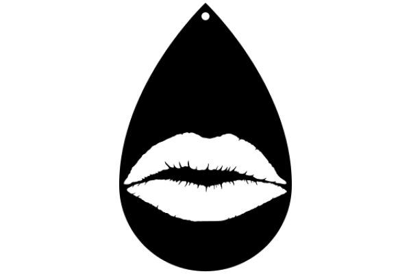 ALip Shape with a Hole in the Center, Representing a Stylized Lip Print or Logo.