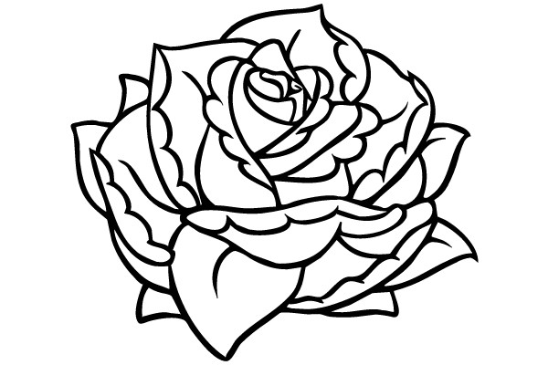 Monochrome Rose Sketch