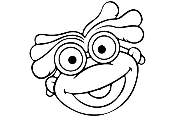 Cheerful Cartoon Character Coloring Sheet