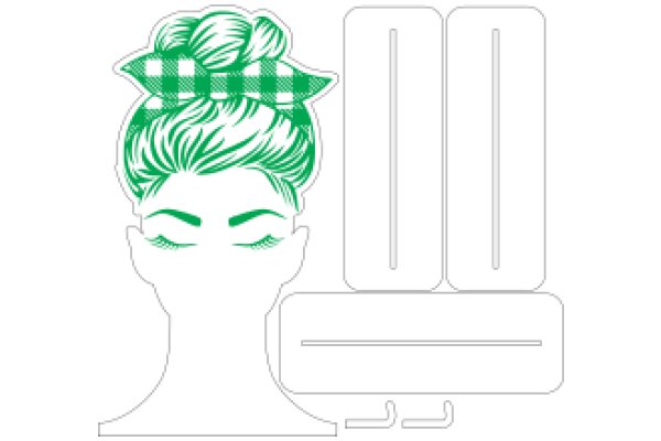 Stylized Illustration of a Woman's Head with a Plaid Headband and a Number '20' in the Background
