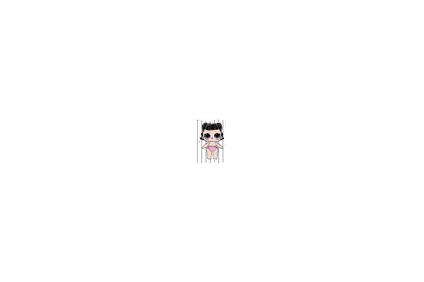 Pixelated Baby in Pink Swimwear