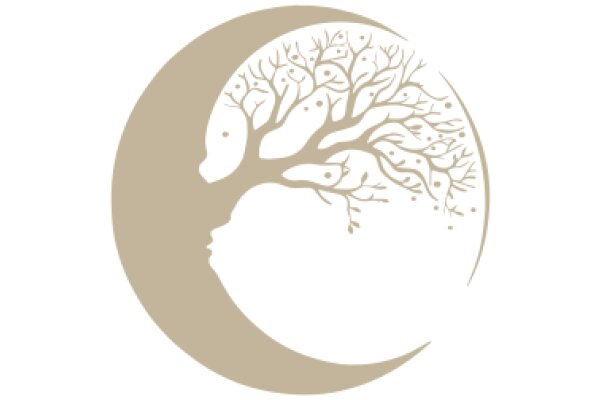 A Crescent Moon with a Tree Silhouette