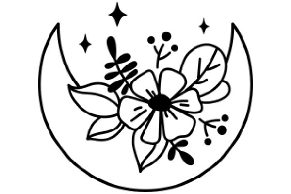 Moonlit Garden: AFlower and Stars