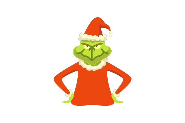 Grinch in Red Santa Outfit