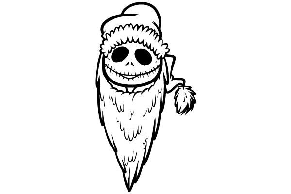 Skull Santa Claus Coloring Page
