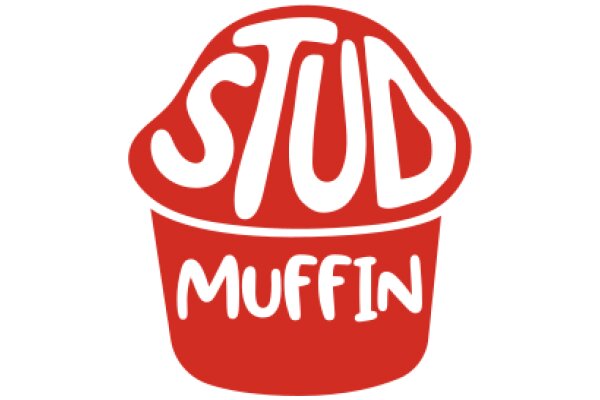 Stylish Red Muffin with the Word 'STUD' on It