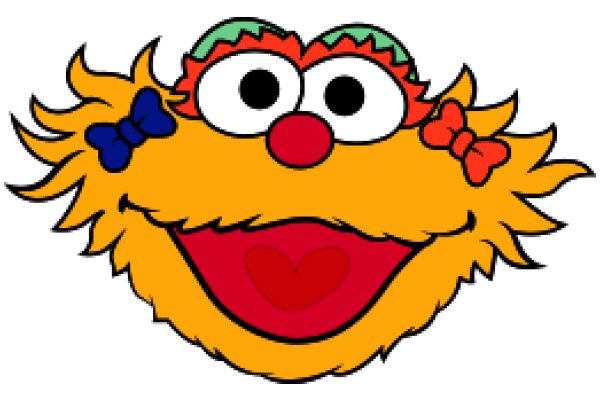 Cuddly Cartoon Character with a Big Smile and Colorful Bow