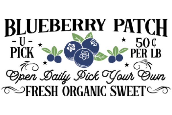 Blueberry Patch: Fresh Organic Blueberries, Open Daily, Pick Your Own, 50¢ per lb.