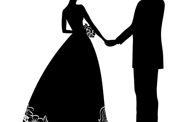Wedding Silhouette: A Couple's Union