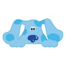 A Friendly Blue Dog with a Speech Bubble, Ready to Assist!