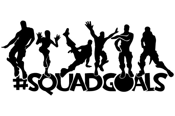 Silhouette of Athletes Celebrating #SquadGoals