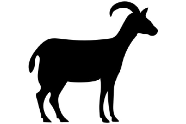 A Silhouette of a Ram on a White Background