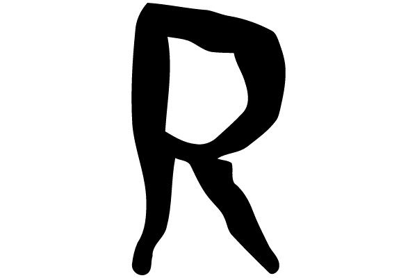 Black Letter R on White Background