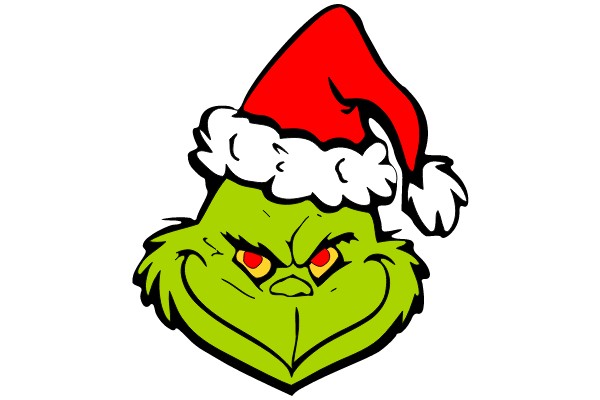Grinch with Santa Hat