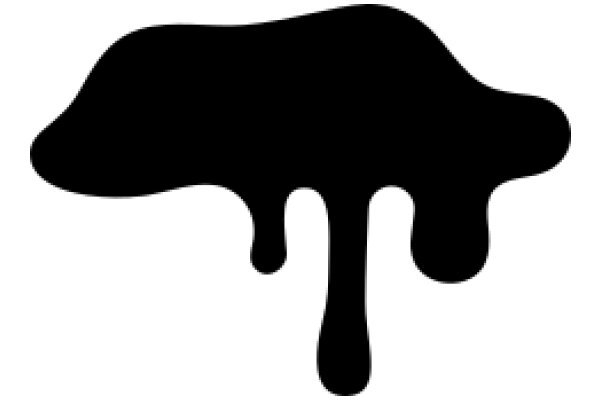 Black Silhouette of a Droplet on a White Background
