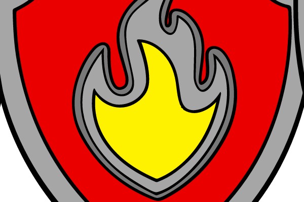 Shield Emblem with Flames