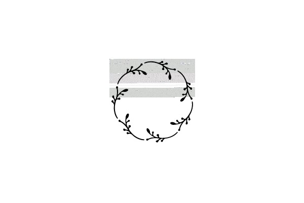 Circular Floral Ornament with Horizontal Stripes