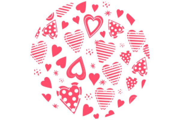 A Delightful Collection of Pink and Red Hearts and Polka Dots