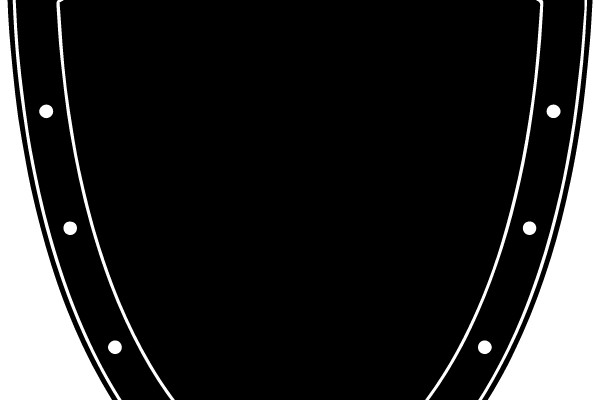 Shield Badge Outline with Rivet Detailing