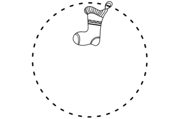 A Whimsical Drawing of a Stocking with a Curved Line