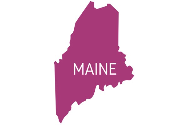 Maine State Map with Text