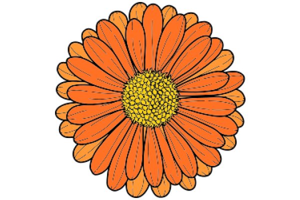 Vibrant Orange and Yellow Flower Illustration