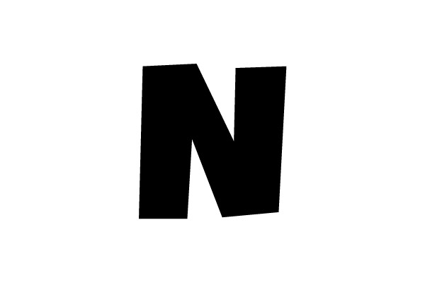 Black Letter 'N' on White Background