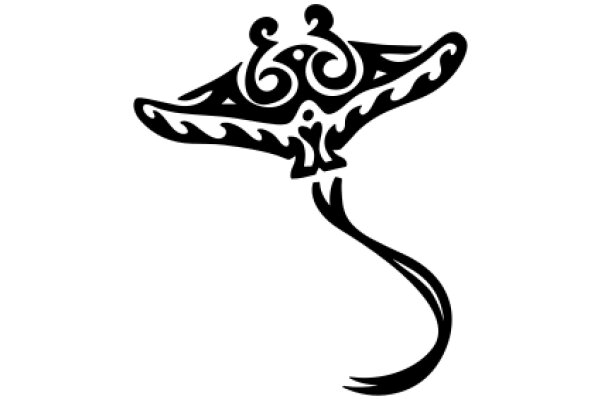 Stylized Artwork of a Bird-like Figure with a Tail