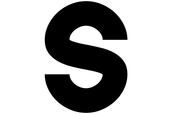 Black Letter S on White Background
