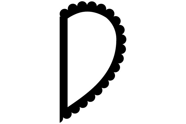 Black Scalloped Edge Letter D